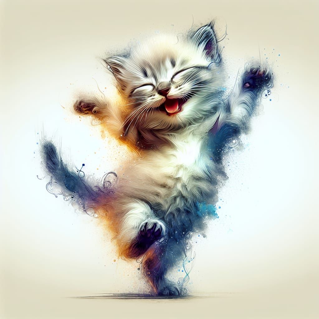 Happy dancing kitten
