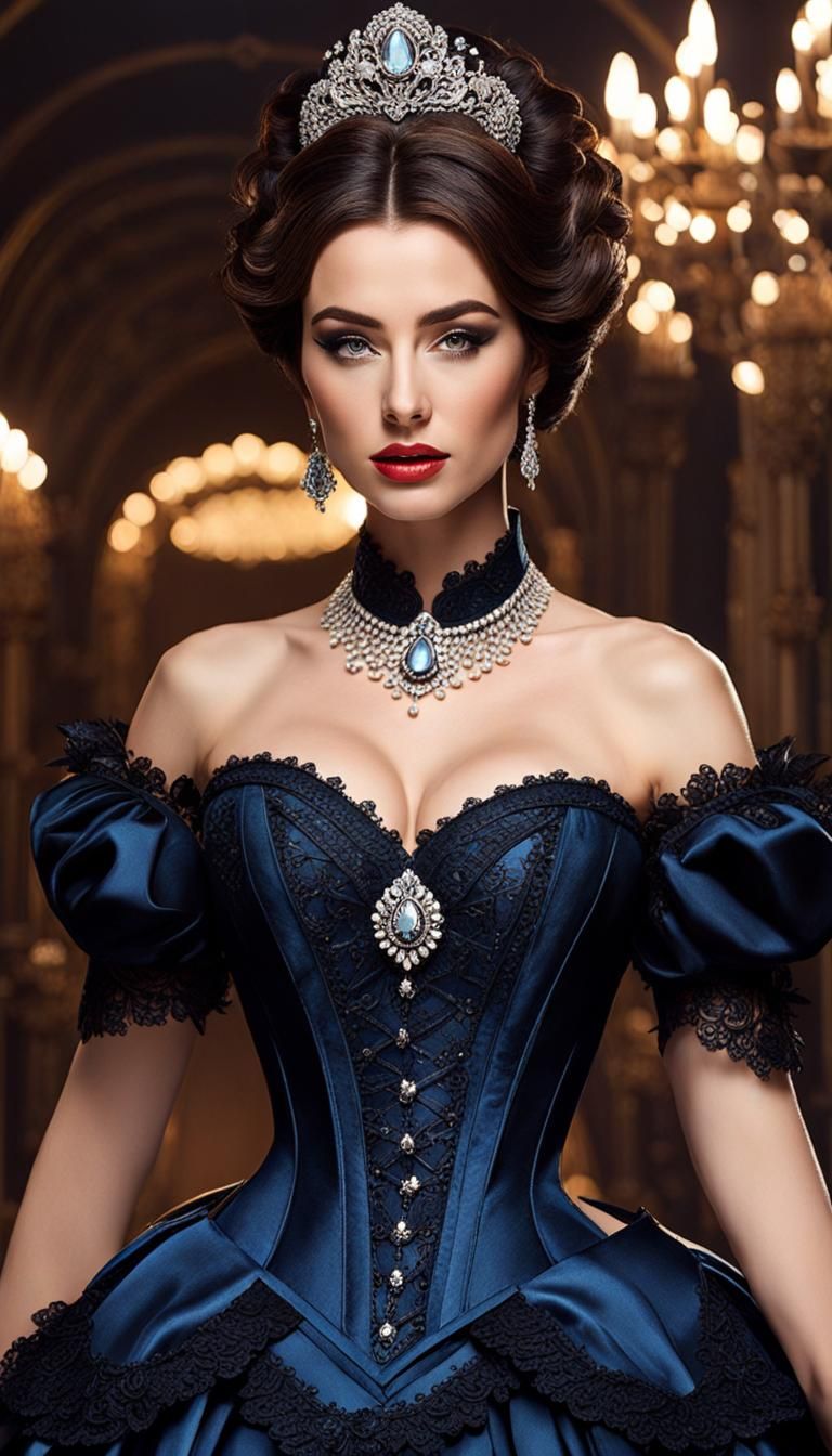 Hyperrealistic Portrait of a Woman in Period Costume