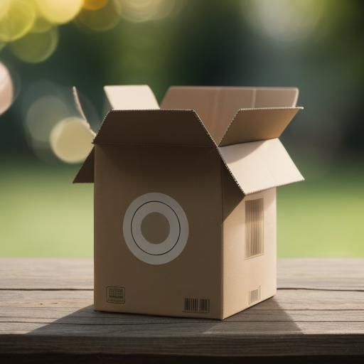 Professional Photo of a Cardboard Box with Bokeh