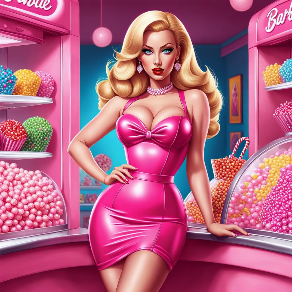 Candy Art Bombshell in Pink Ensemble