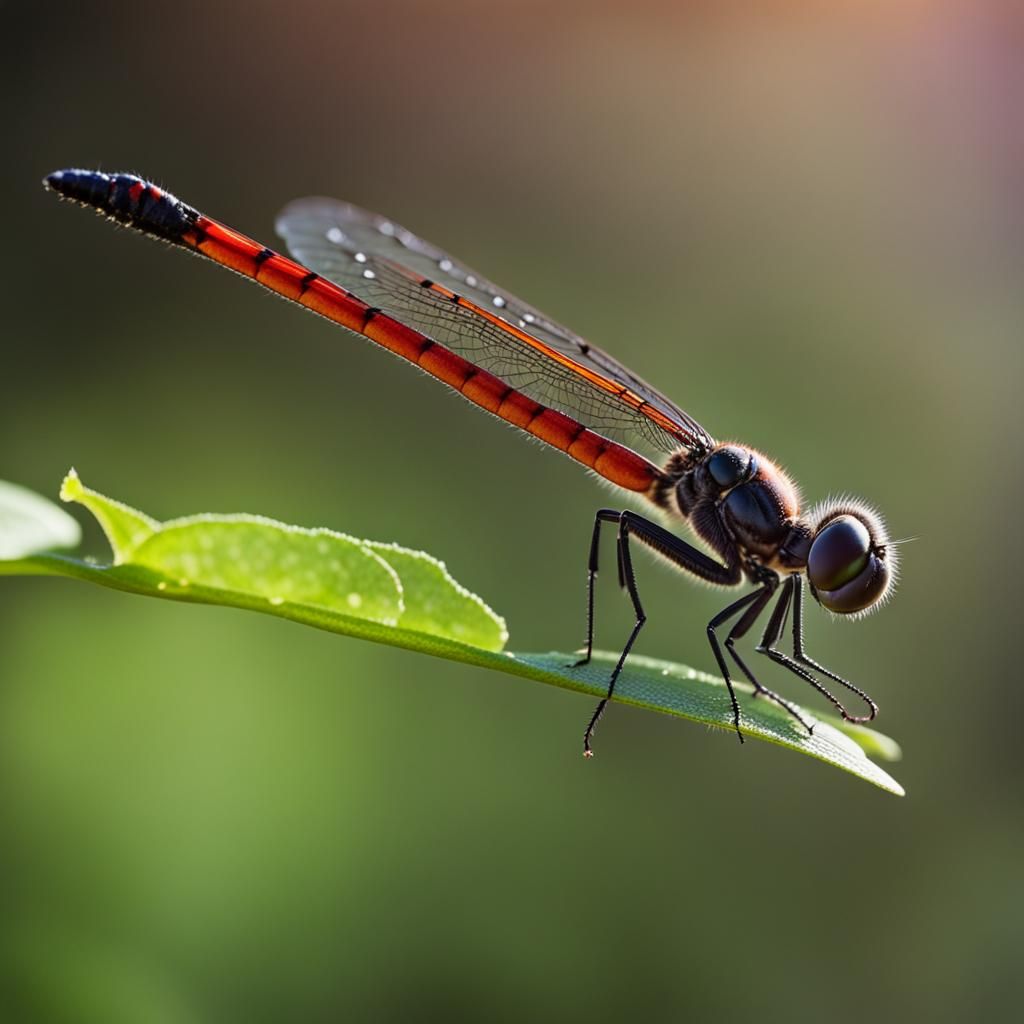 Dragonfly on Dark Bokeh Background: Sharp Focus