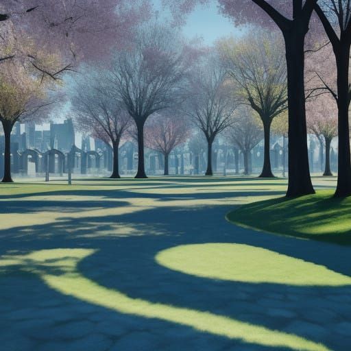 Surreal Shadowscape in City Park