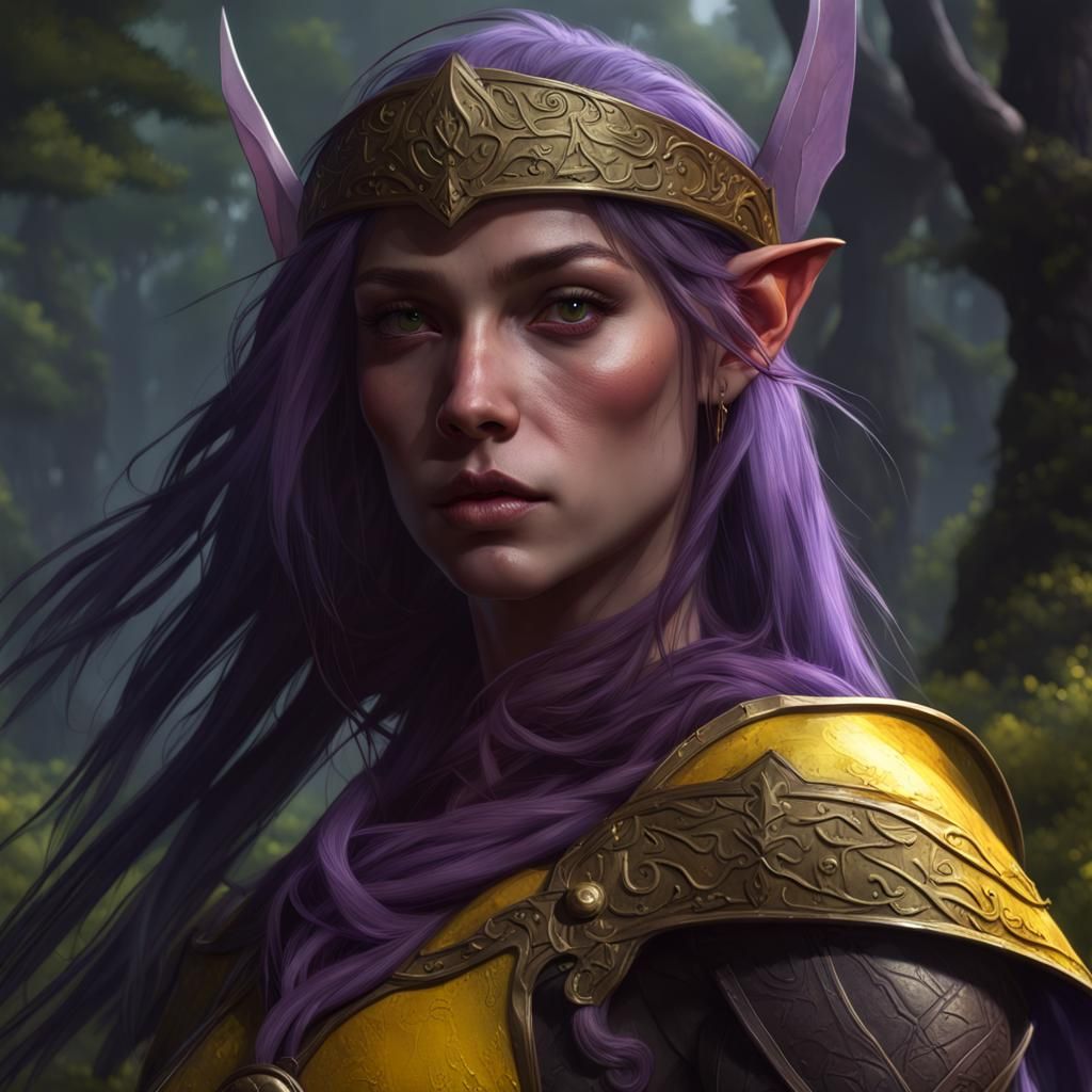 Half-Elf Ranger in Dark Fantasy Style