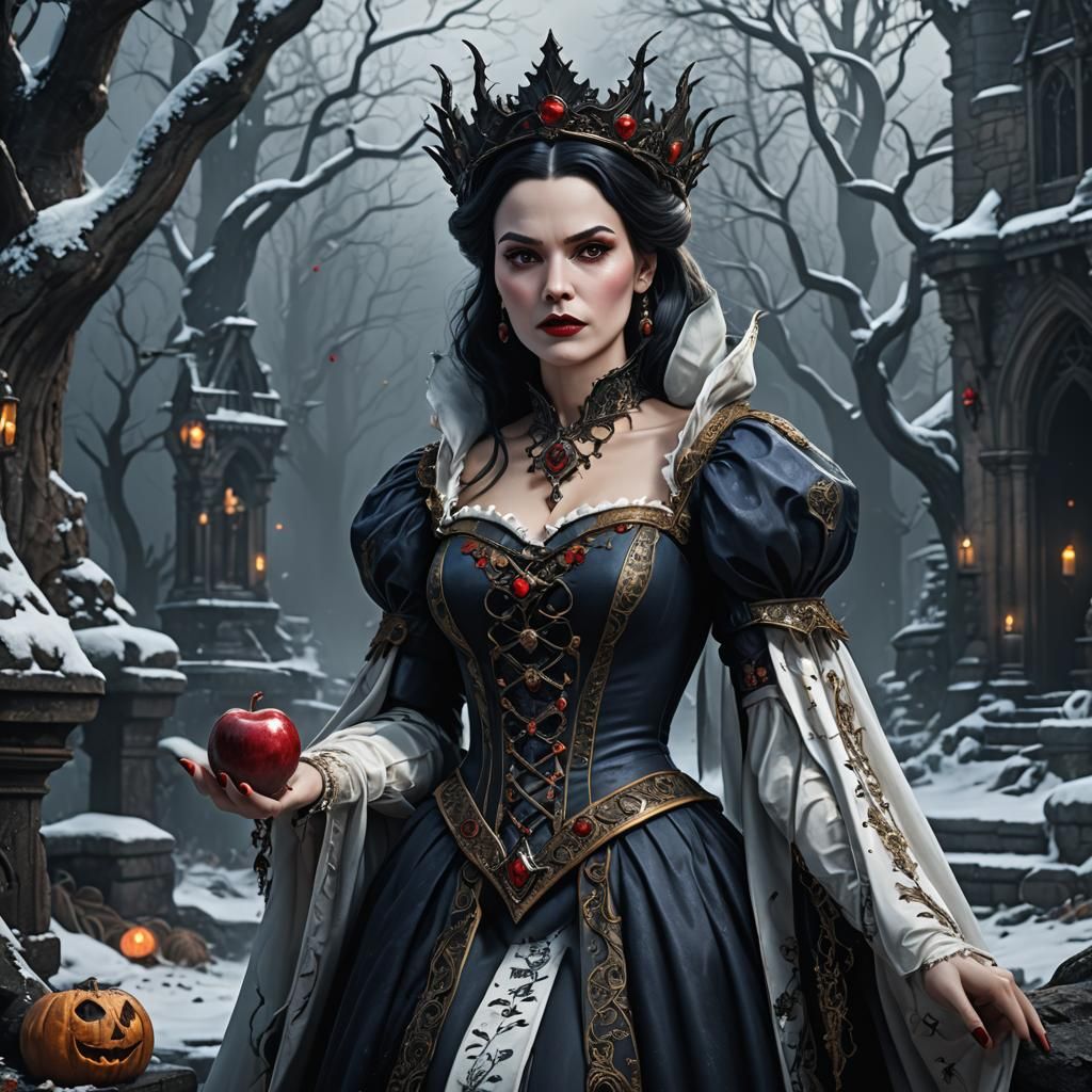 Gothic Snow White as Evil Witch: Detailed Art