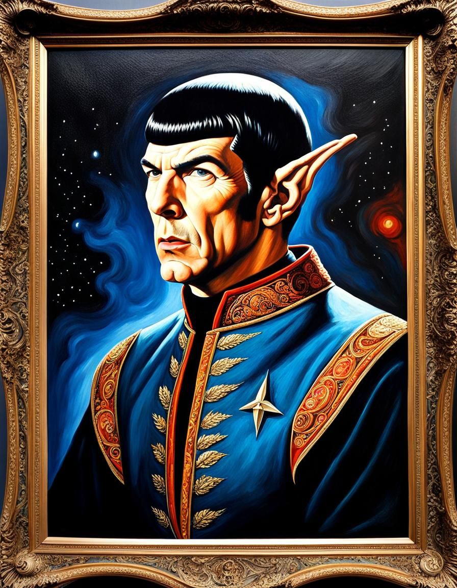 Mr. Spock as Classical Oil Painting Portrait