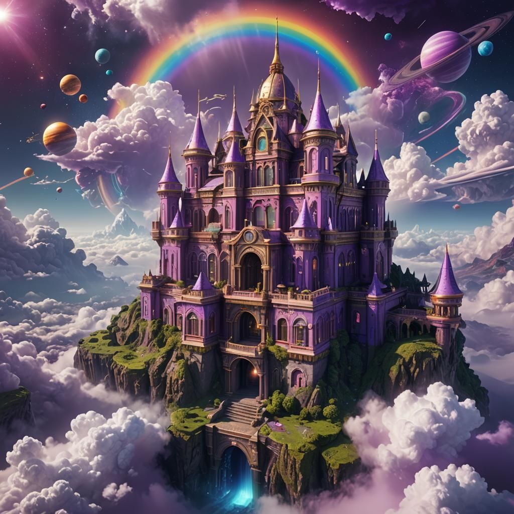 Fantasy Purple Palace in the Clouds