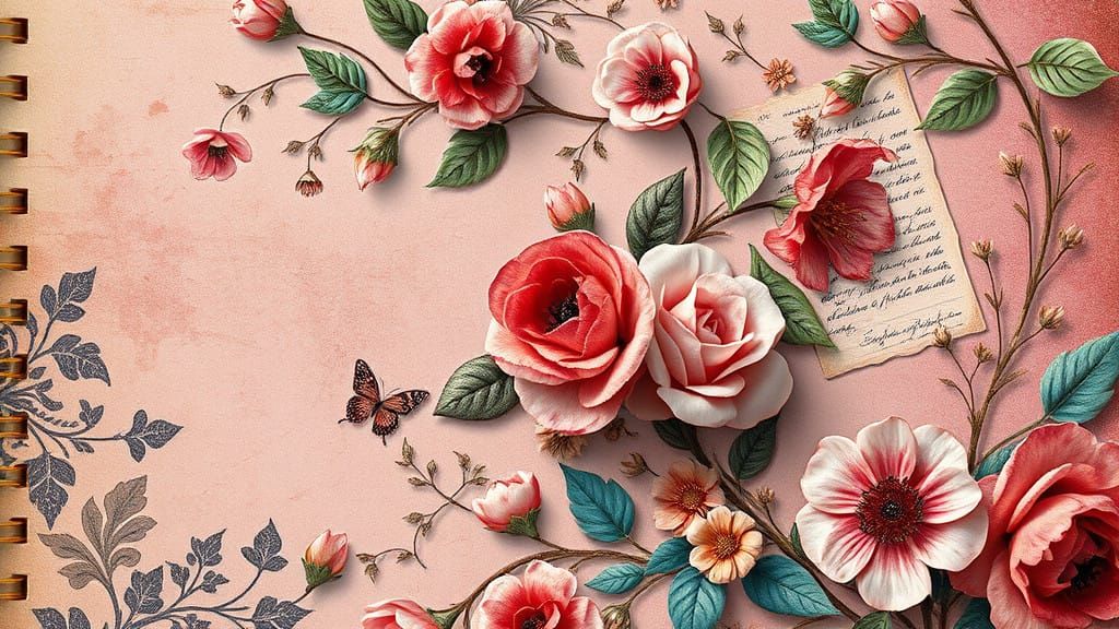 Floral Vintage Fantasy Art in Detailed Matte Painting Style