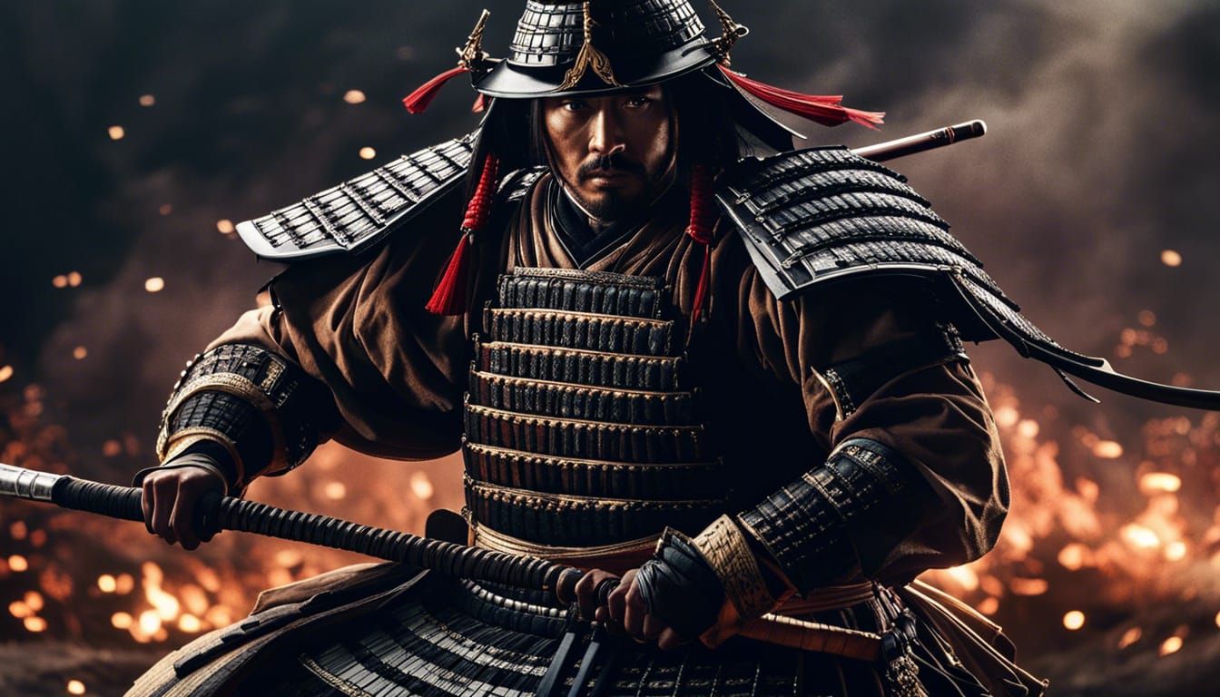 Samurai Warrior in Epic Battle Scene