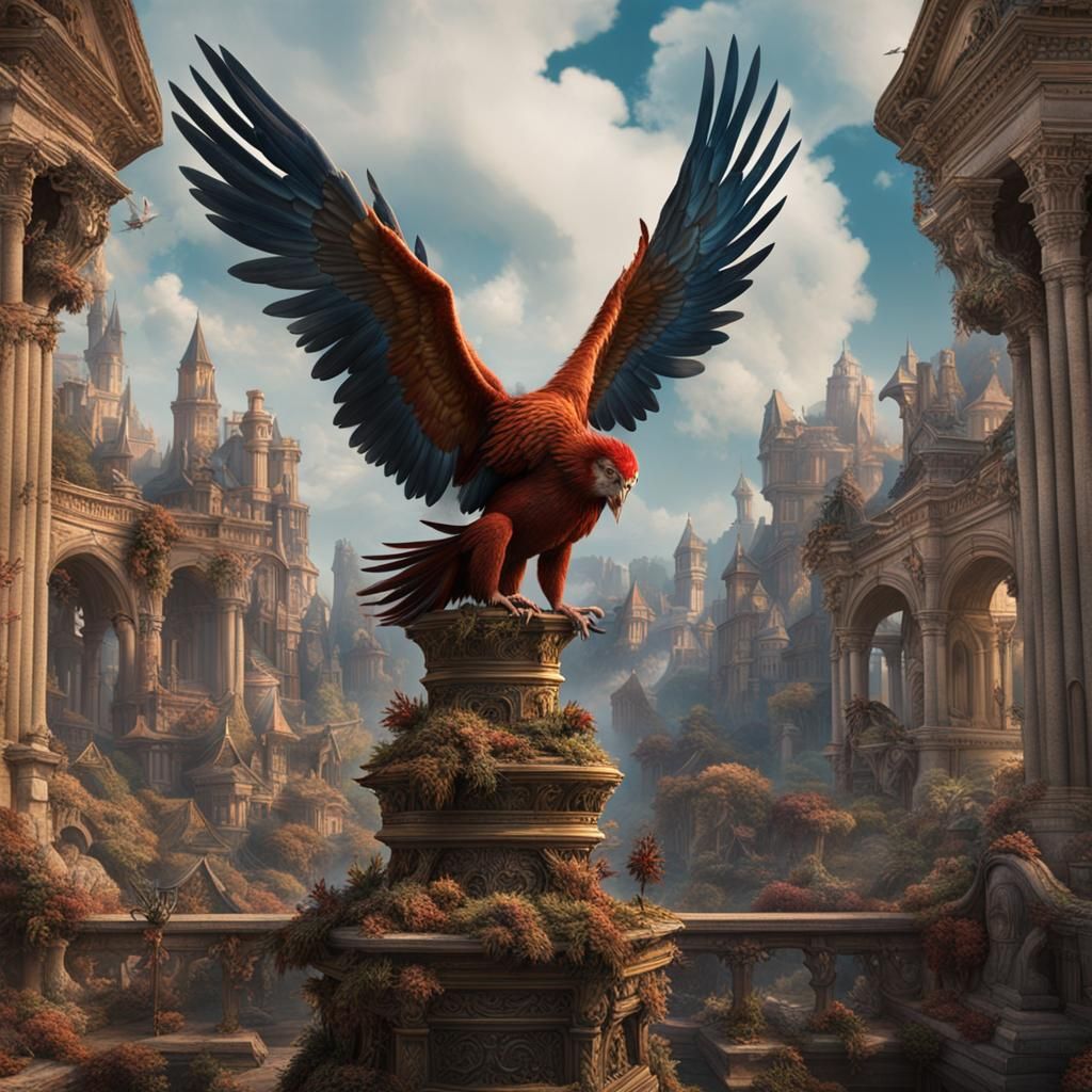 Witches and Harpies Attack Winged Cyclops in Cinematic Style