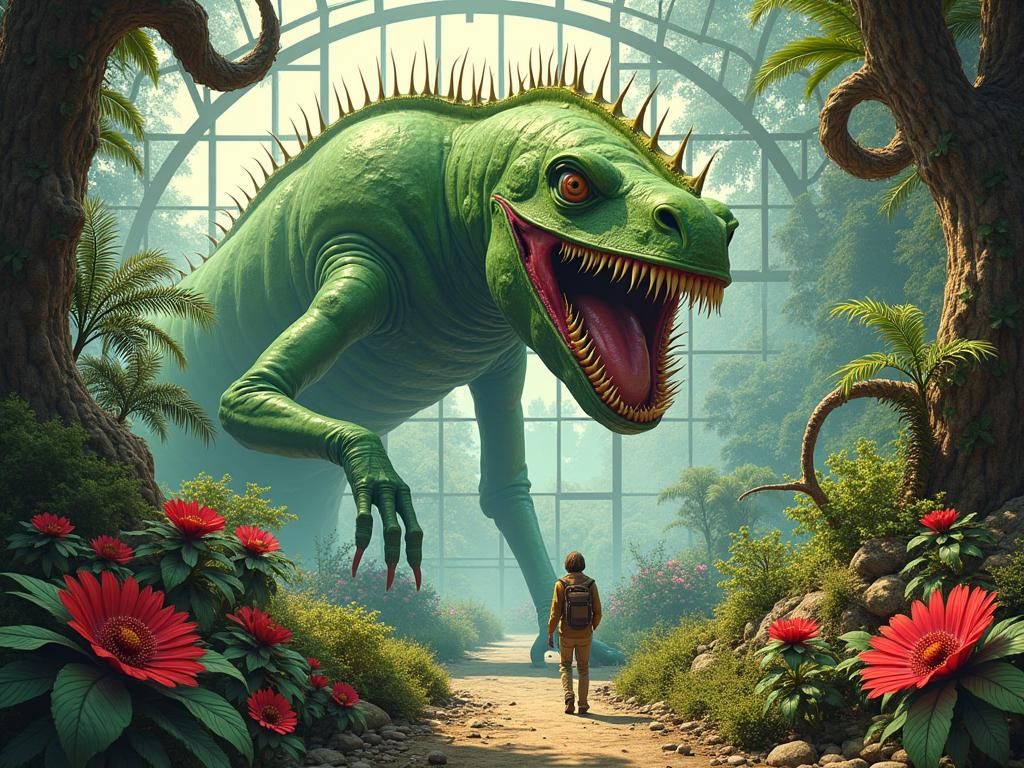 Giant Venus Flytrap Attack in Botanical Garden