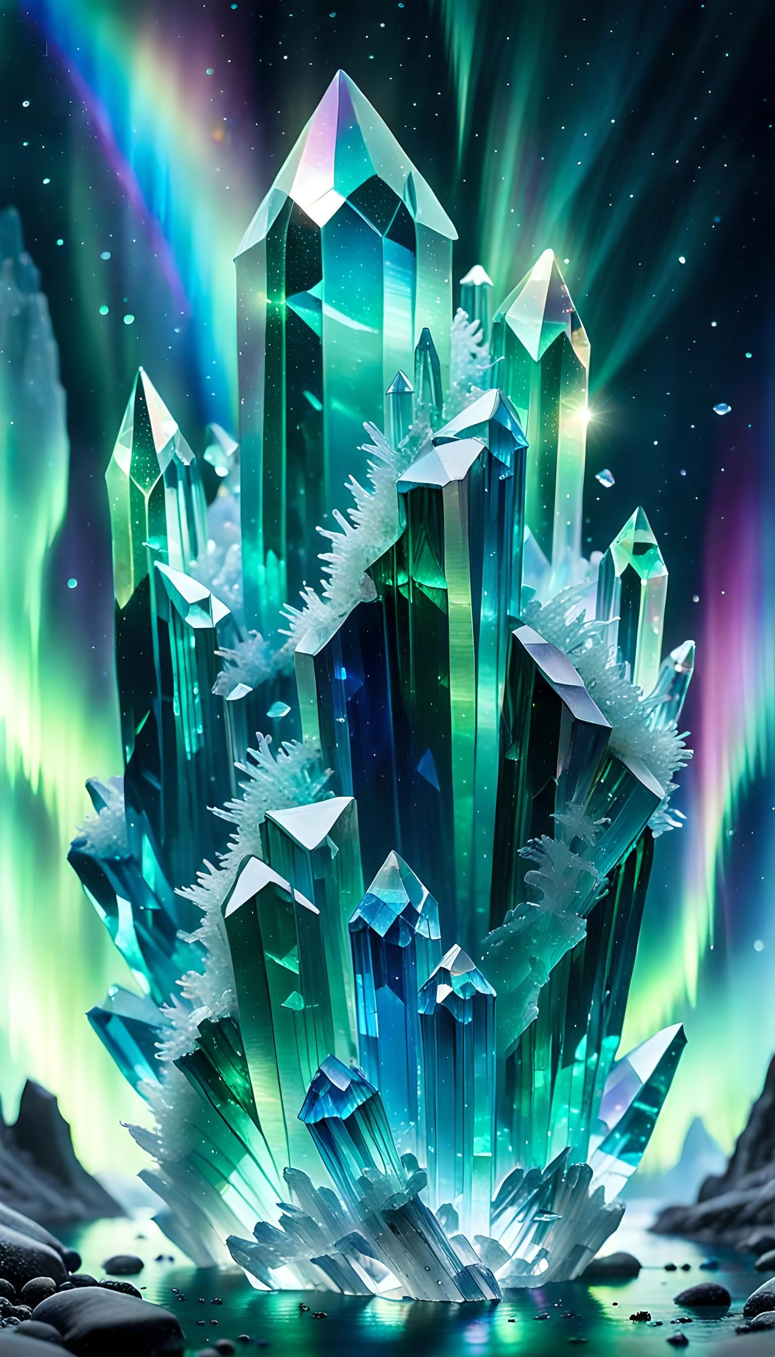 Aquamarine Crystal Alien Fantasy Concept Art