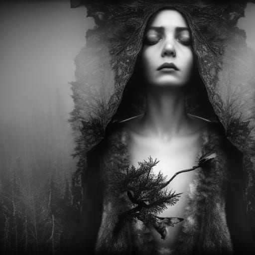 Ethereal Fairy Portrait in Infrared Photography