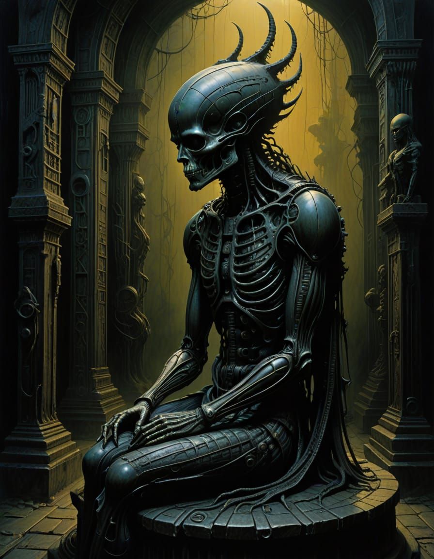 Surrealist Masterpiece: Linquivera Kylin in Mysterious Chamb...