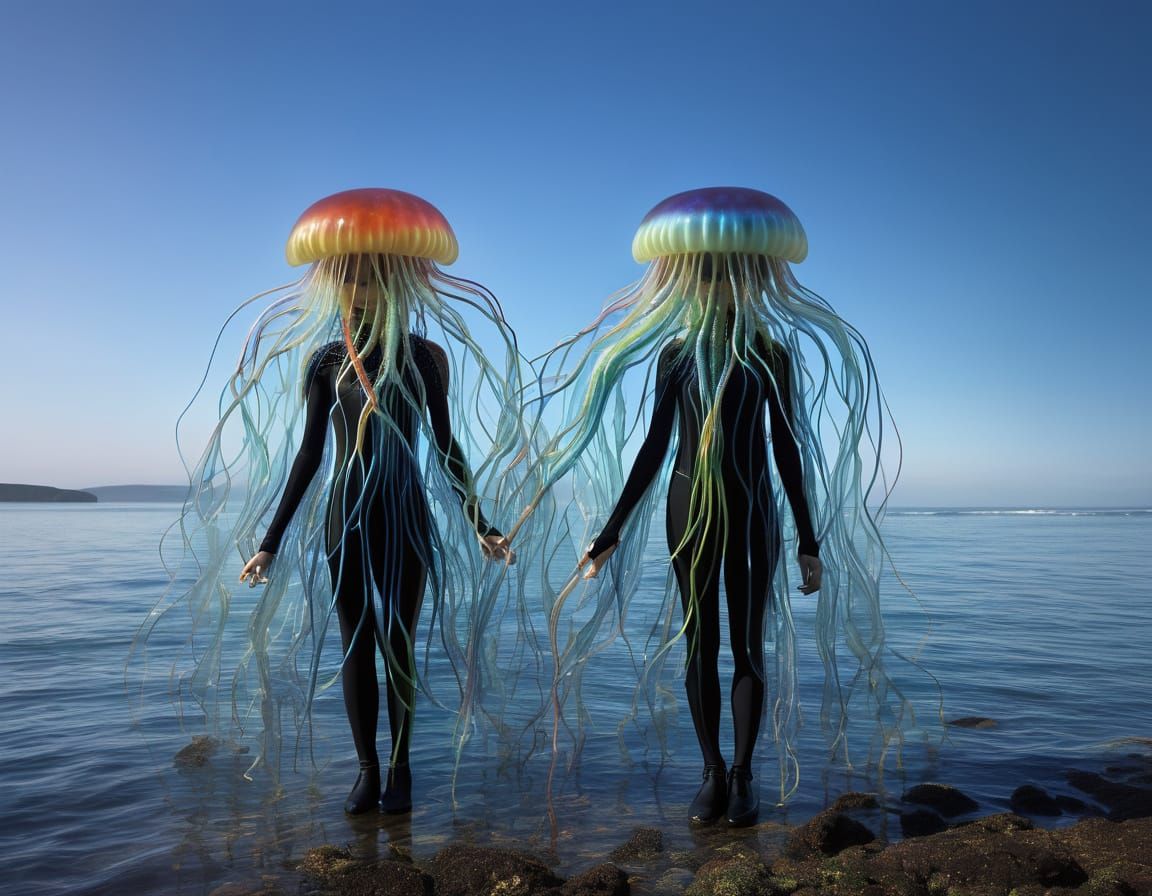 Rock Musicians in Surreal Cyberpunk Concert