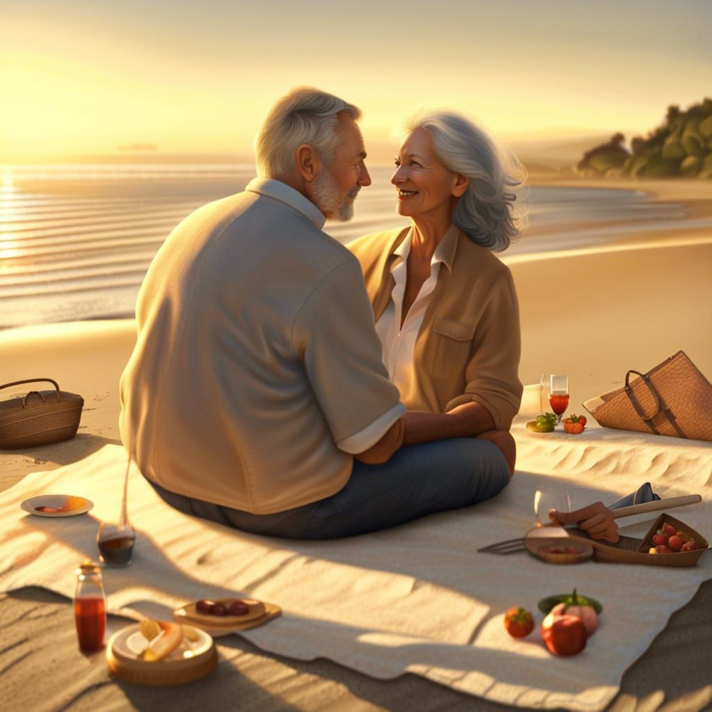 Romantic Beach Picnic at Sunset: Golden Hour