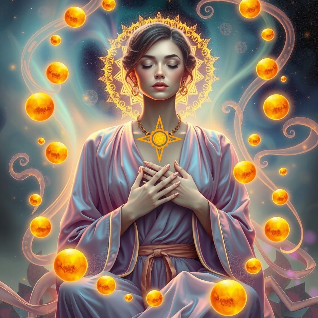 Ethereal Visionary in Cosmic Harmony