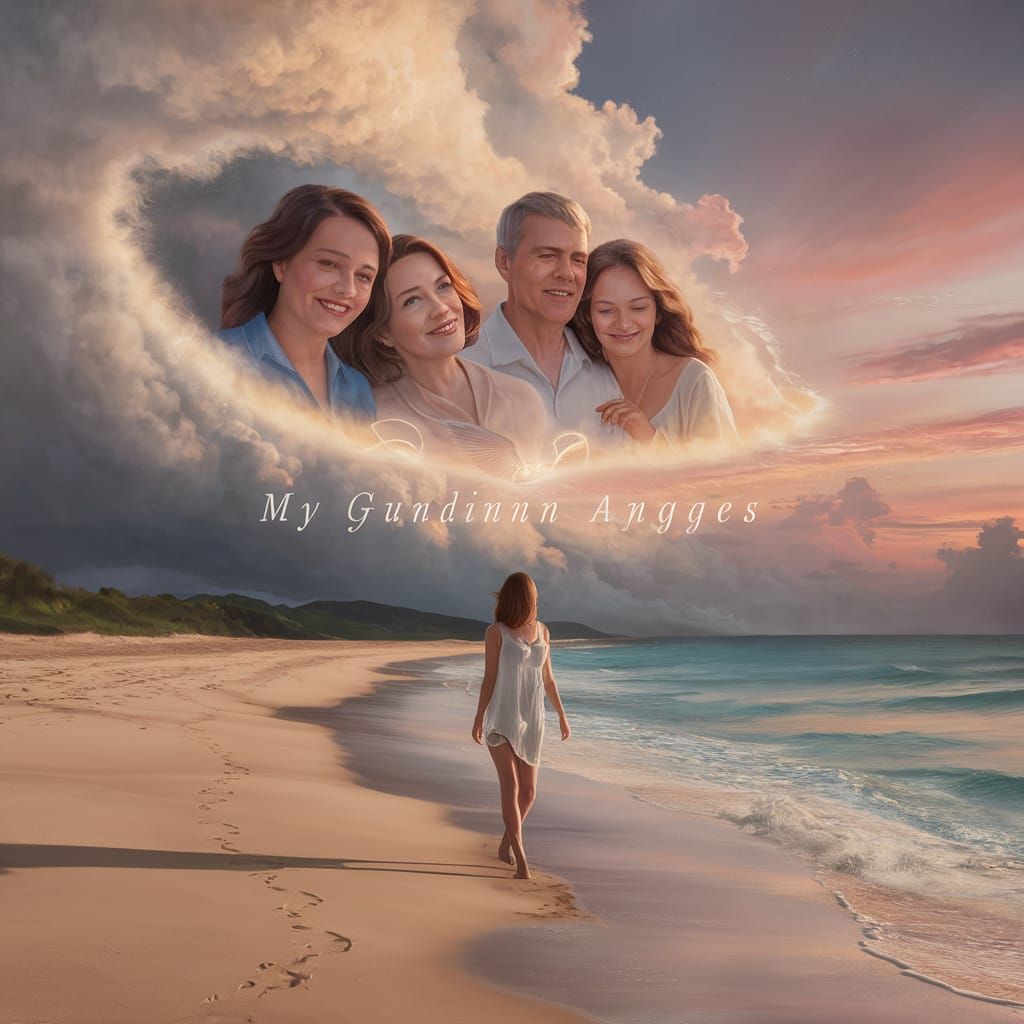 Sunset Beach Stroll with Guardian Angels