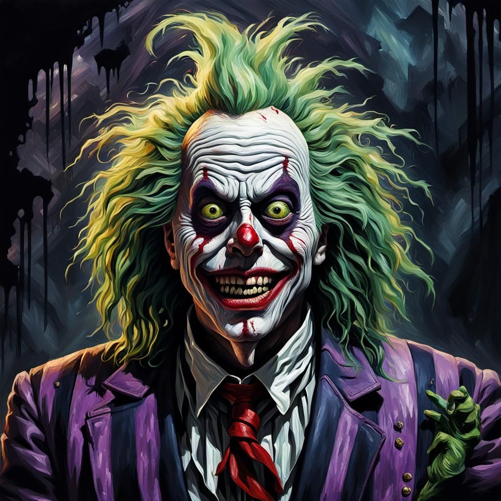 Grotesque Gothic Face in Impasto Style