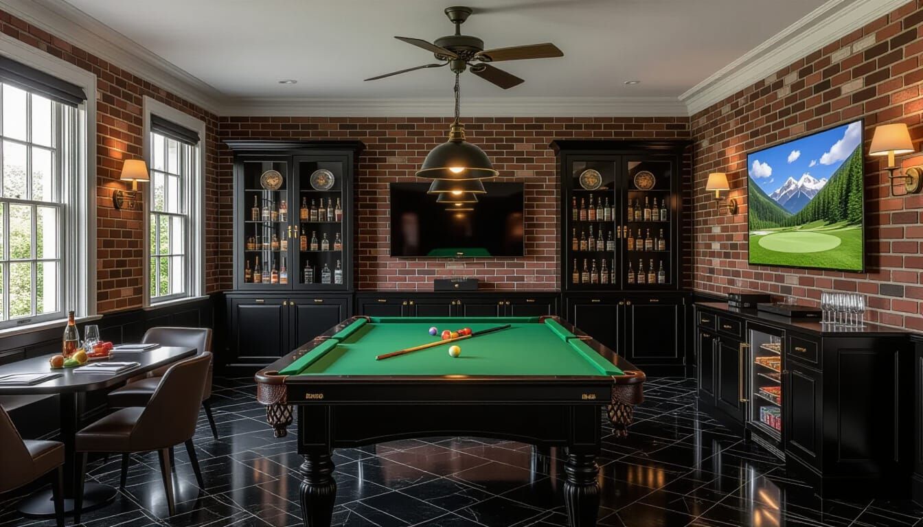 Victorian Billiards Room with Modern Touches