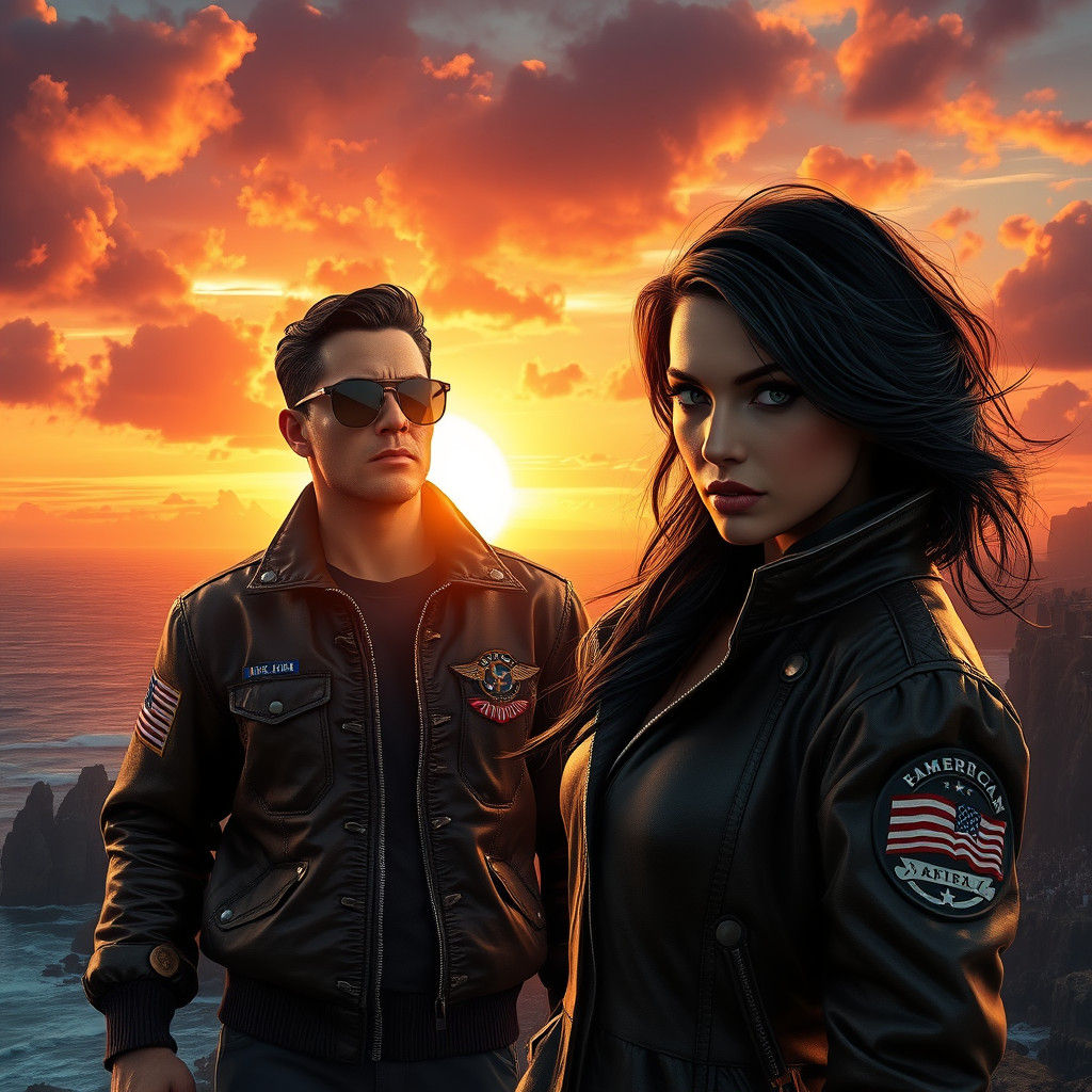Heroic Fighter Pilot Meets Siren on Rugged Coast