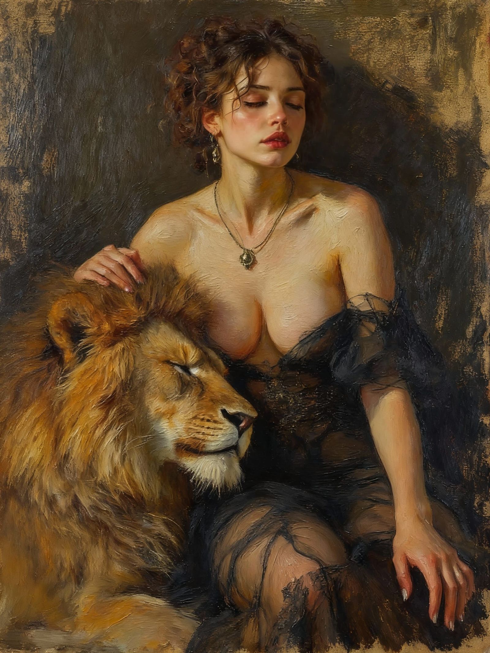 Textured Oil Painting with Visible Brush Strokes