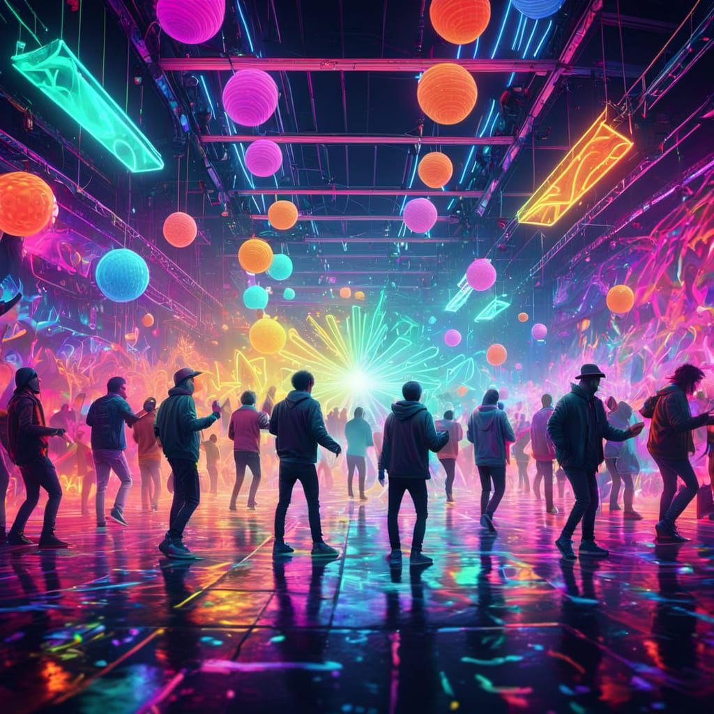 Psychedelic Neon Rave Art in 8K