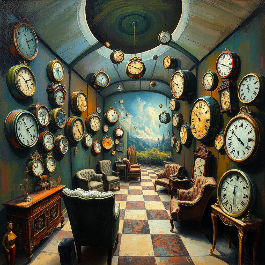 Distorted Liminal Room Inspired by Salvador Dali