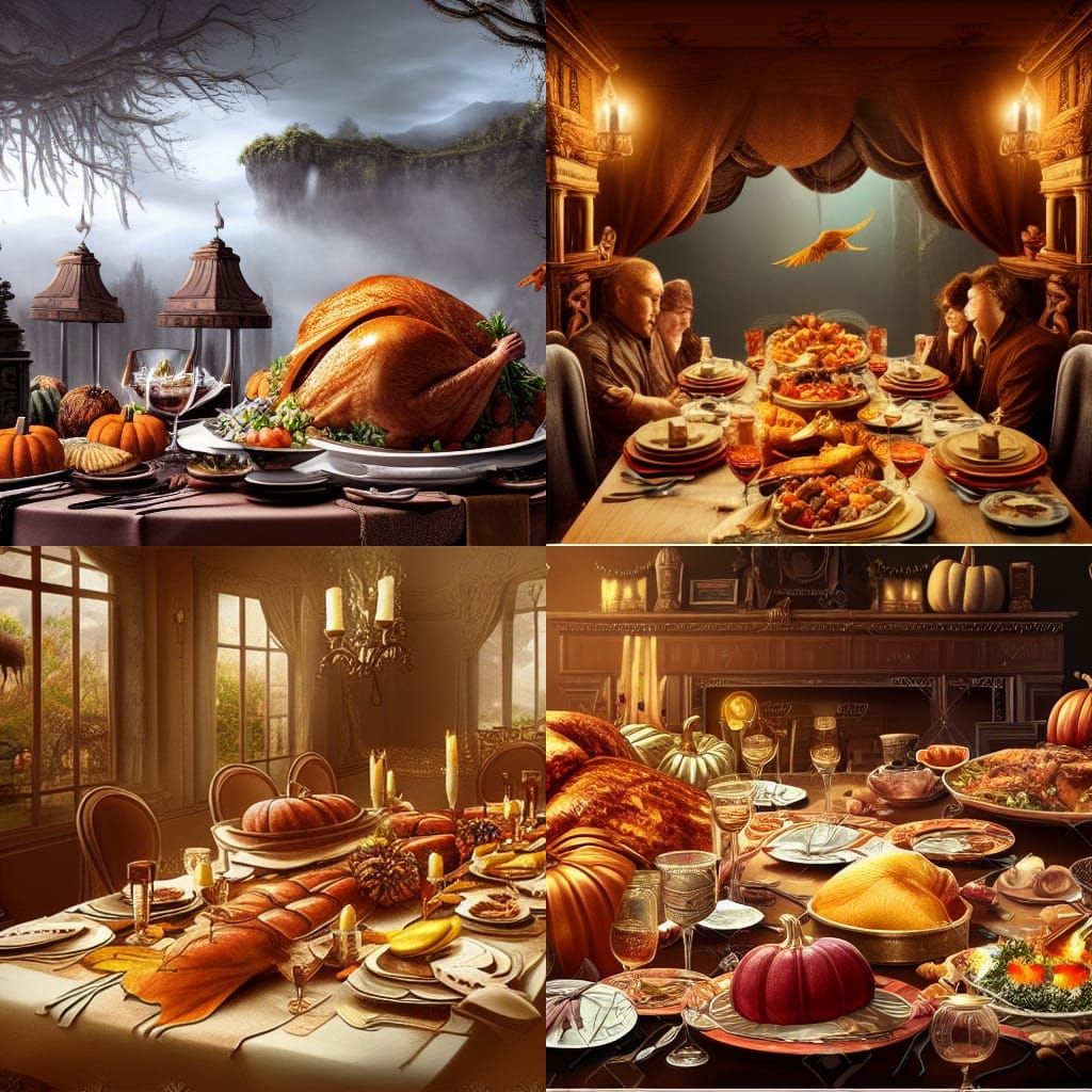 Dramatic Thanksgiving Scene in Digital Matte Painting