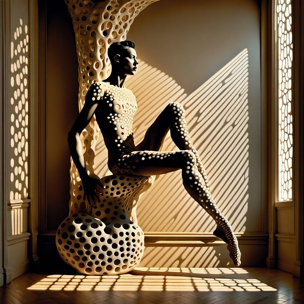 Surreal Ballet Dancer with Intricate Shadows, Vogue Style