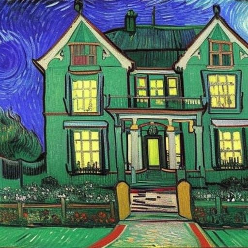 Victorian Mansion as Post-Impressionist Painting