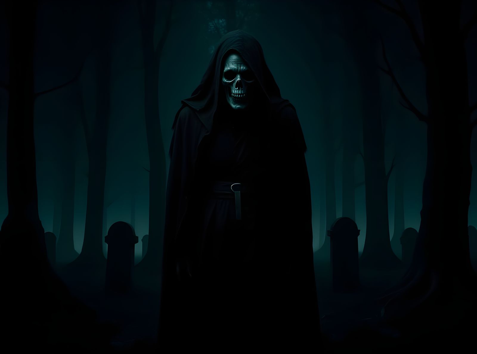 Monstrous Ghoul in Graveyard: A Folklore Demon