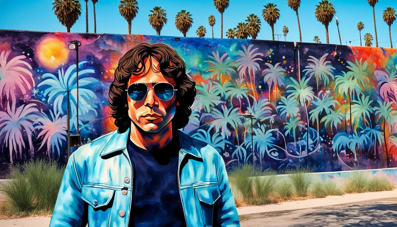 Jim Morrison in Los Angeles: Watercolor Abstract Art