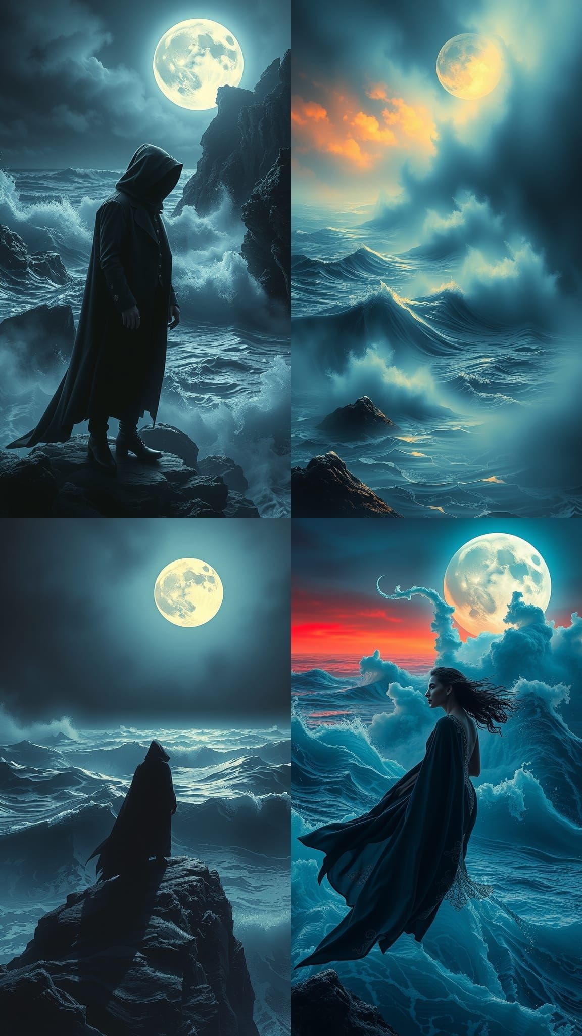 Gothic Fantasy Siren Under August Moon, Wrightson Style