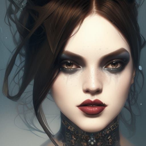 Detailed Portrait of a Goth Queen in Artstation Style