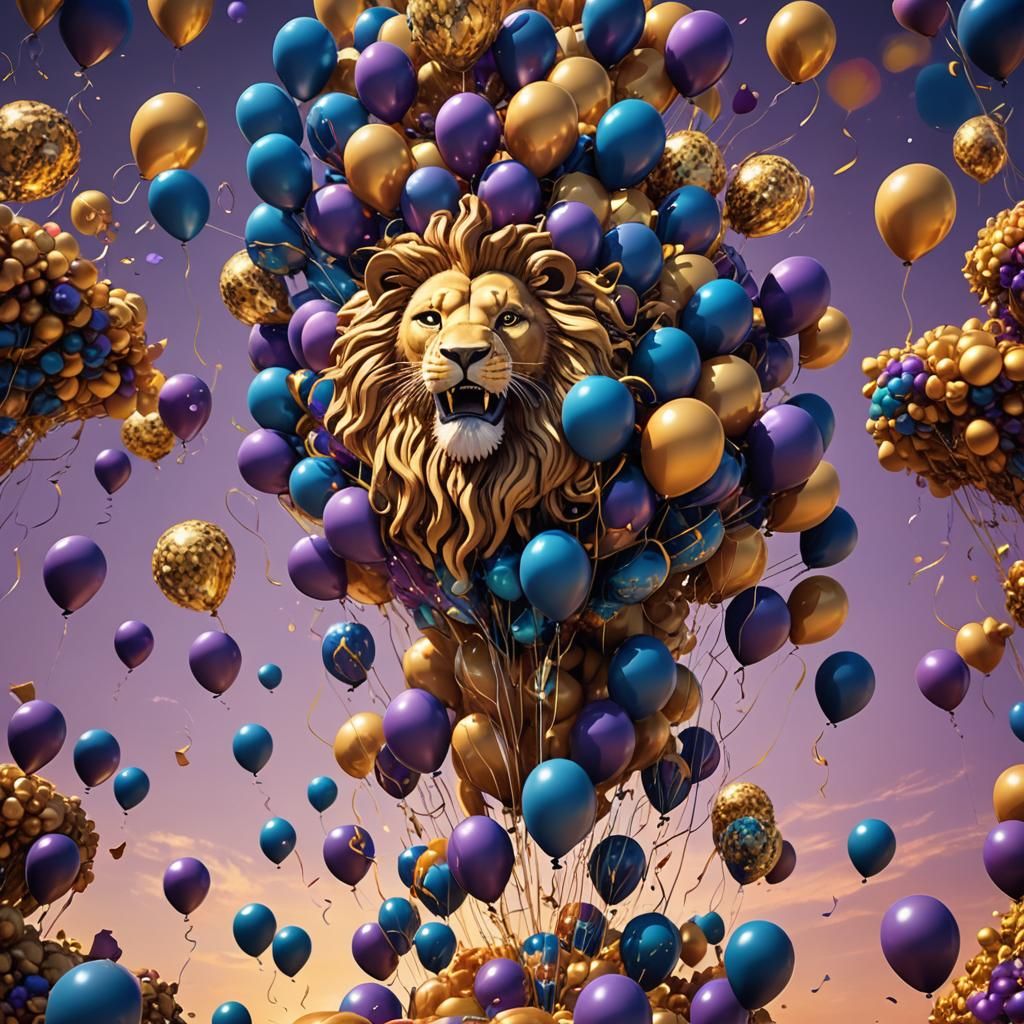 Balloon Lion in Golden Light