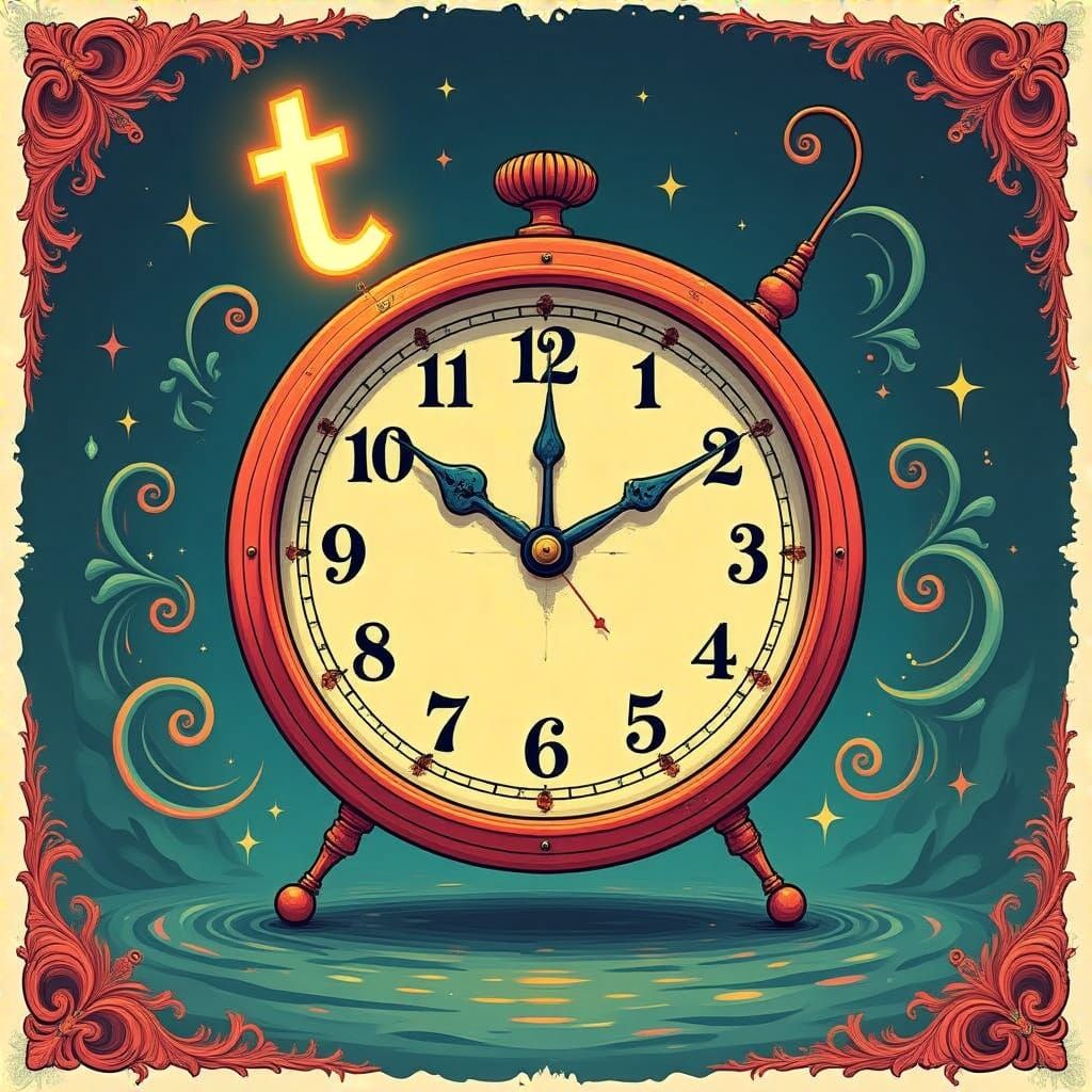 Whimsical Clock Dances with Shimmering Patterns