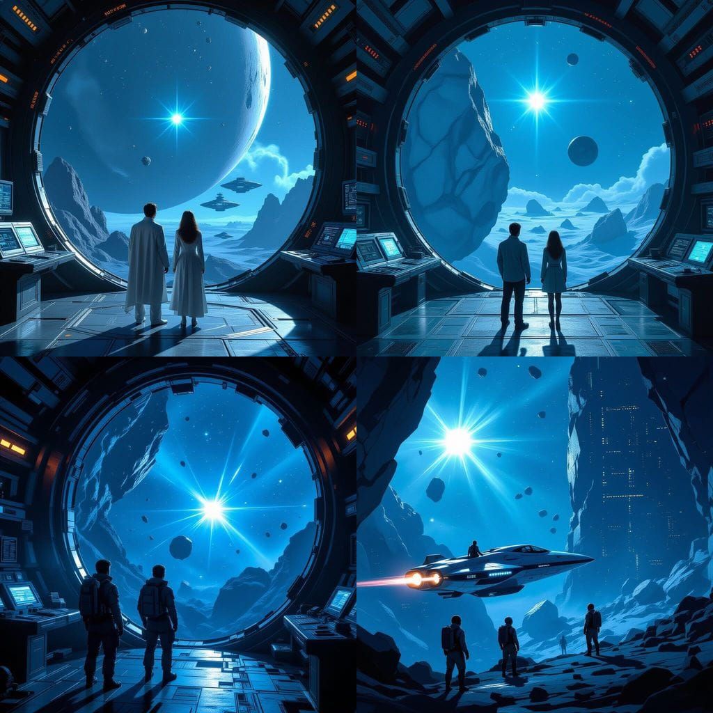 Starship Infiltration Near Shattered Asteroid Habitat