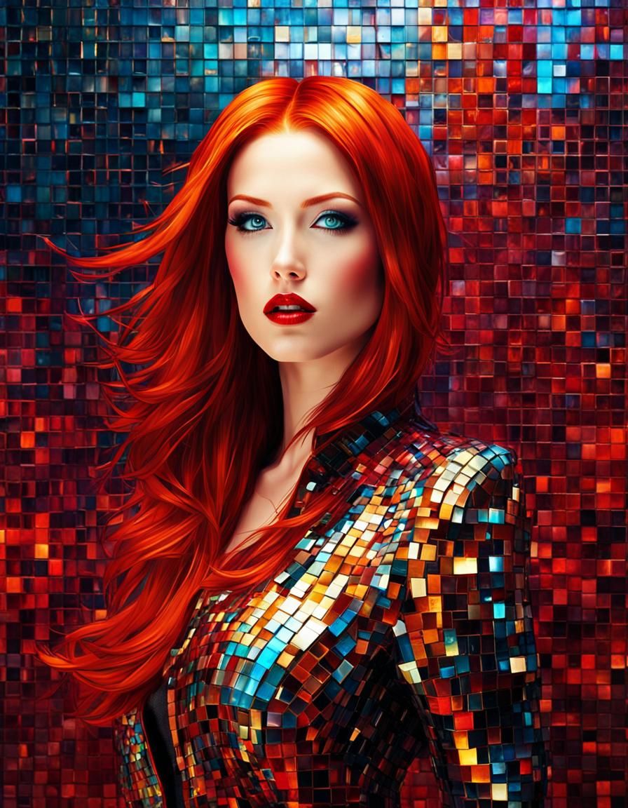 Glitch Art Portrait in Hyperrealistic Style