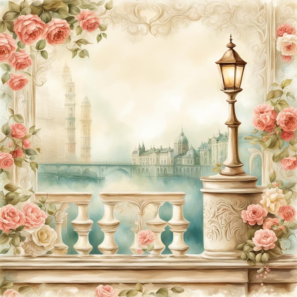 Romantic Vintage Scene in Graphic 45 Style
