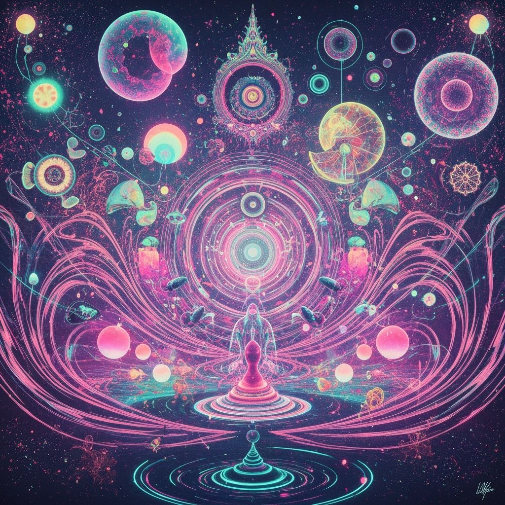 Psychedelic Dreamscape in Neon Colors