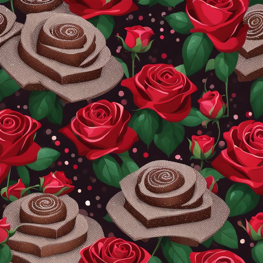 Sparkly Roses and Chocolate Still Life