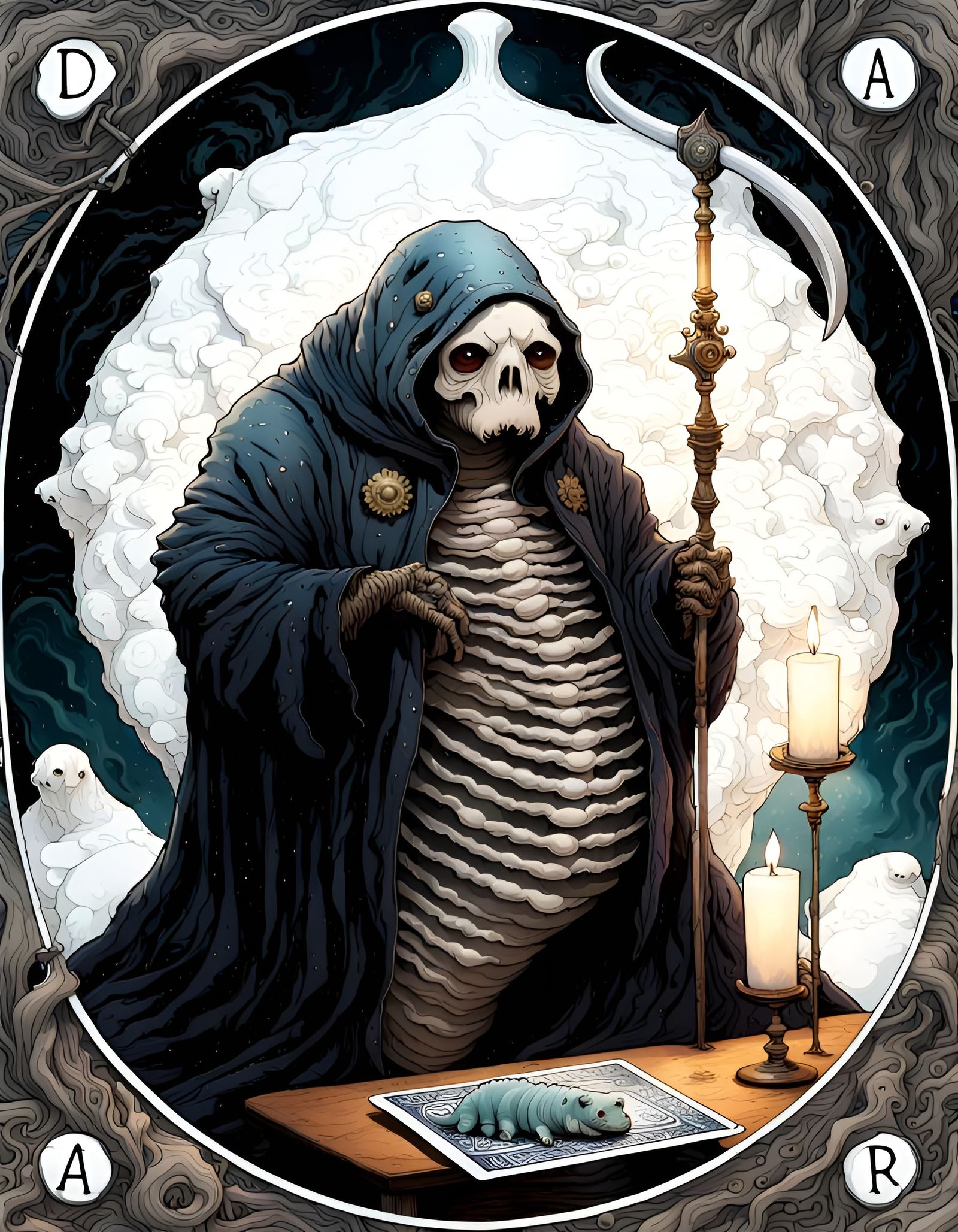 Death Card from the Tardigrade Tarot Deck