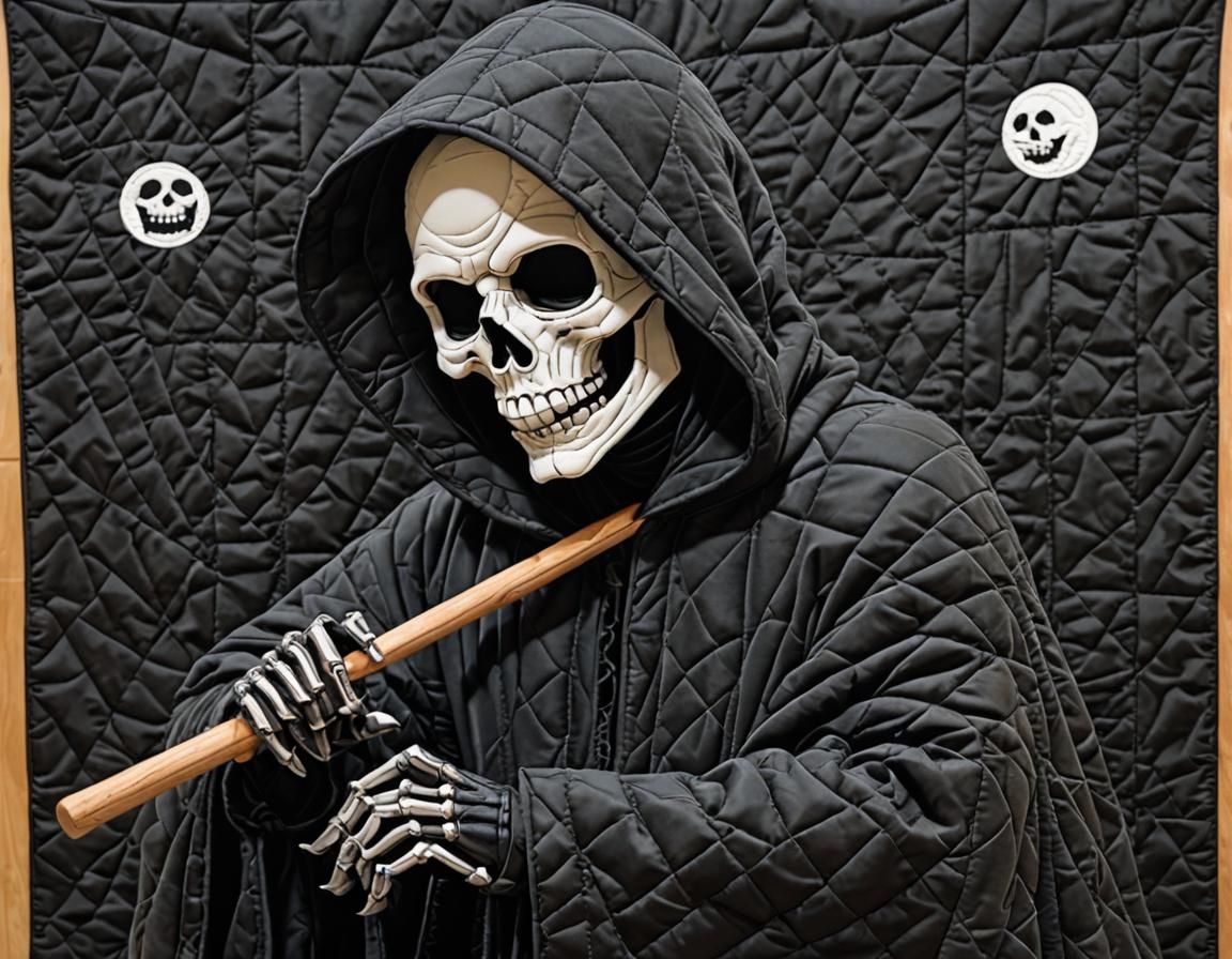 Grim Reaper's Quilted Blanket of Sad Faces