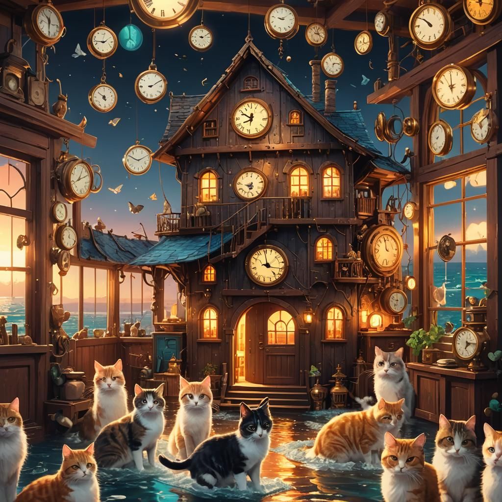 Cats, Clocks, and a House at Sea