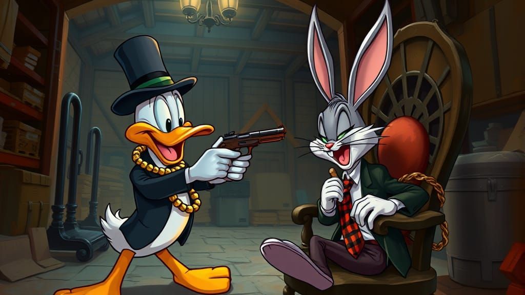 Daffy Duck Mafia Action Painting