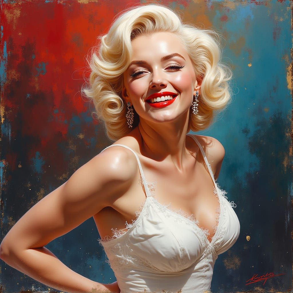 Marilyn Monroe Dancing in White Dress