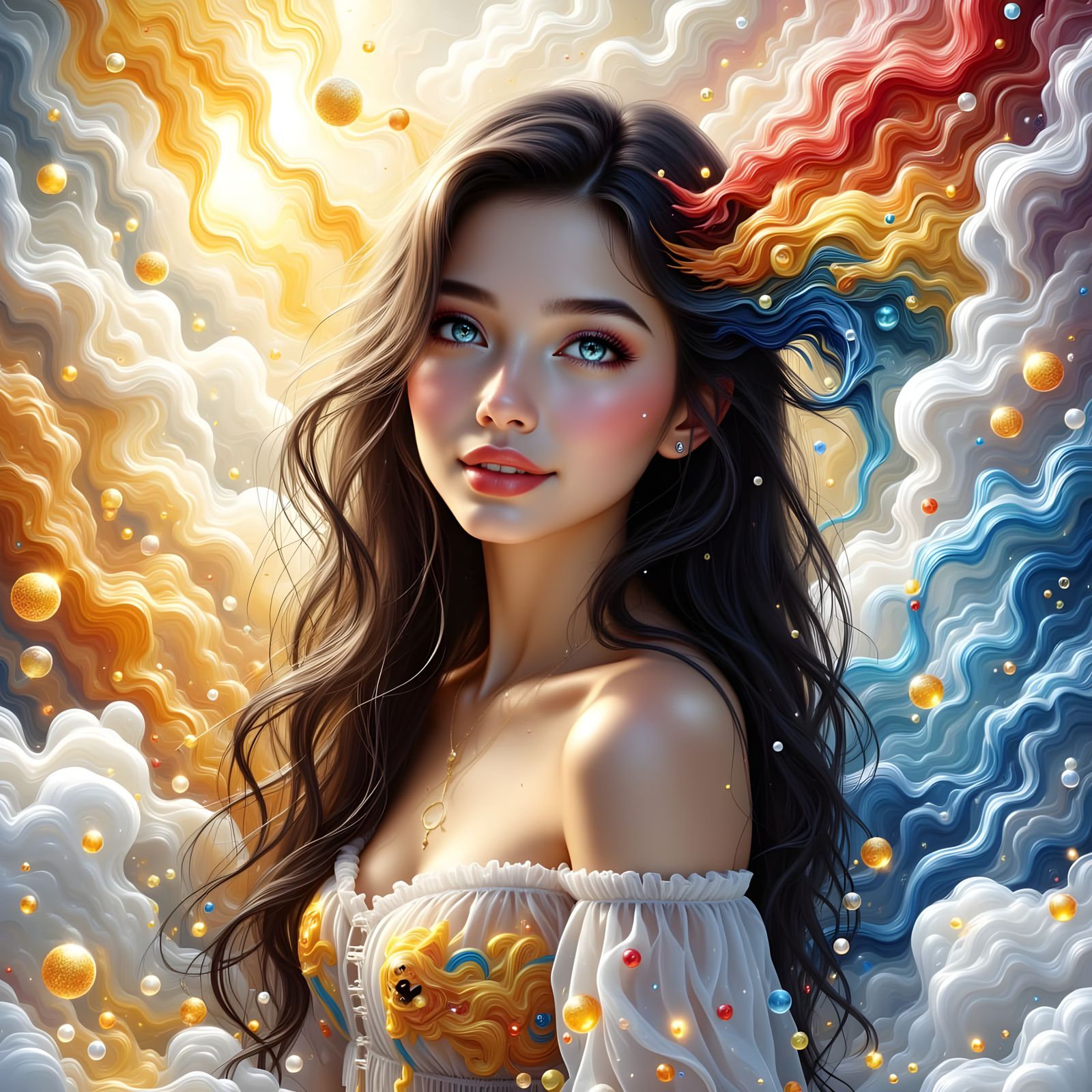 Anime-Inspired Portrait of a Young Woman in a Pokémon Traine...