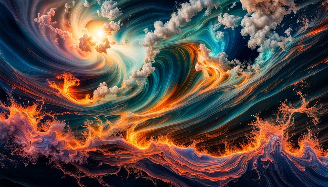 Volcanic Ocean in False Color, Impasto Style