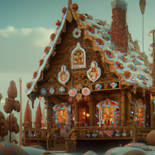 Fantastical Gingerbread House: Detailed Matte Painting