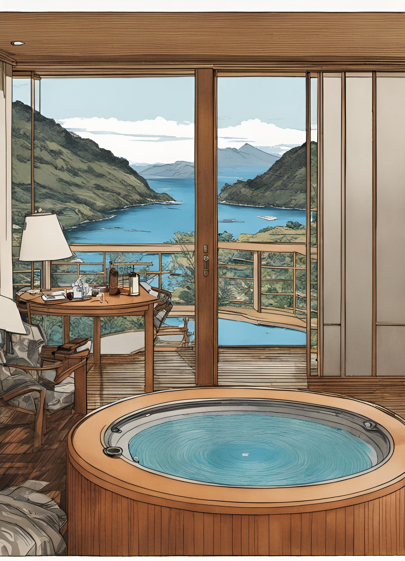 Hotel Room with Hot Tub, Yasutomo Oka Style